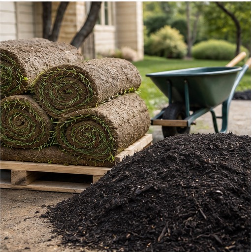 Drainage work in a residential yard